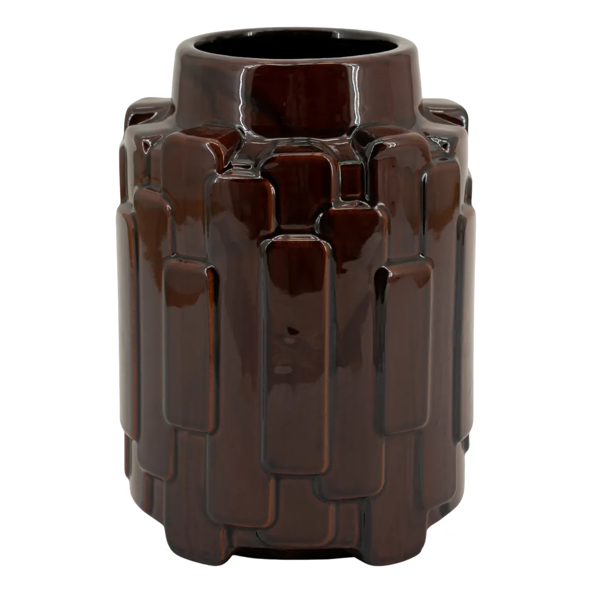 Geary small Vase 19x19x26 cm Leirtøy Brun