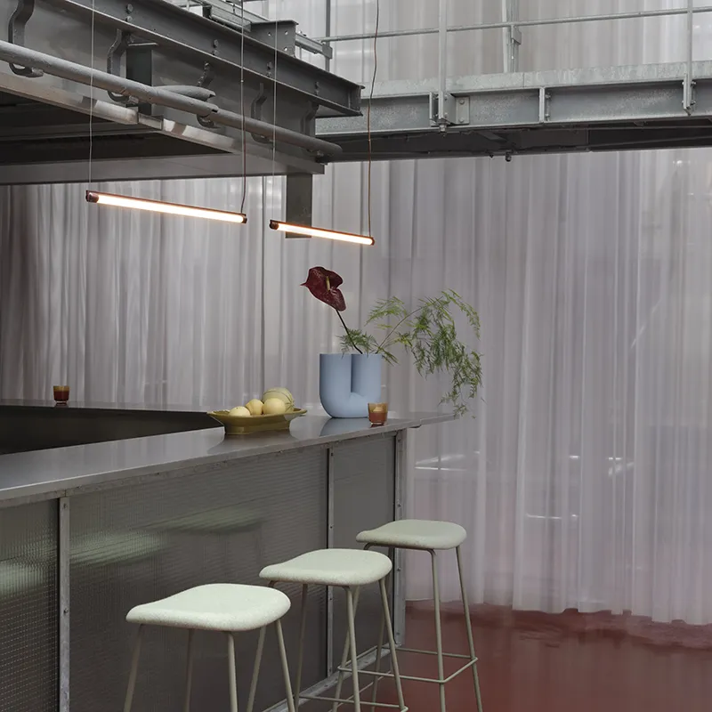 Fine Suspension Lamp 90 cm - Deep Red