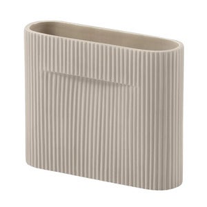 Ridge Vase H: 16,5 cm Beige