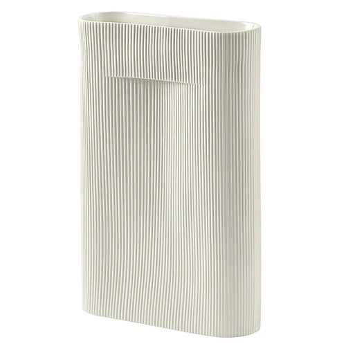 Ridge Vase H: 48,5 cm Off White