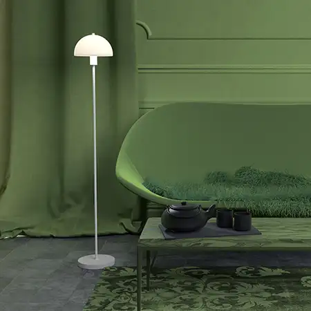 Vienda gulvlampe hvit/glass E14
