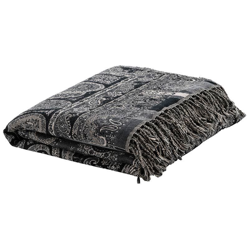 Eroz Pledd Paisley Mørk Grå