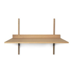 Sector Veggmontert skrivebord - Oak/Black Brass