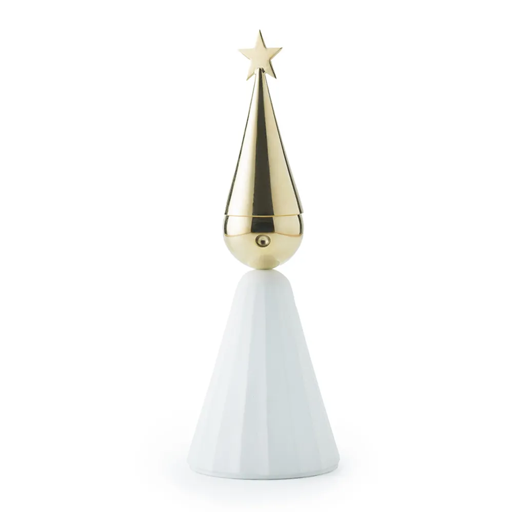 Soprano lysestake Messing og hvitlakkert aluminium