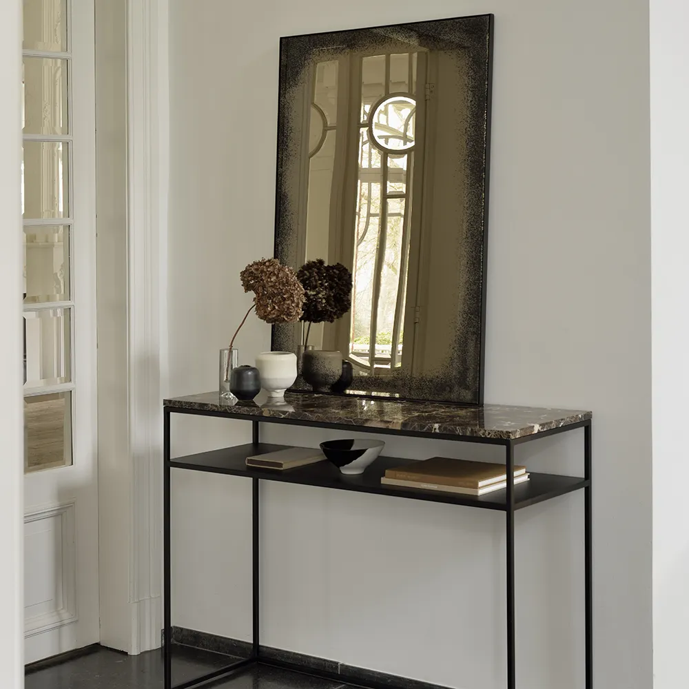 Aged veggspeil 76x106 cm bronse