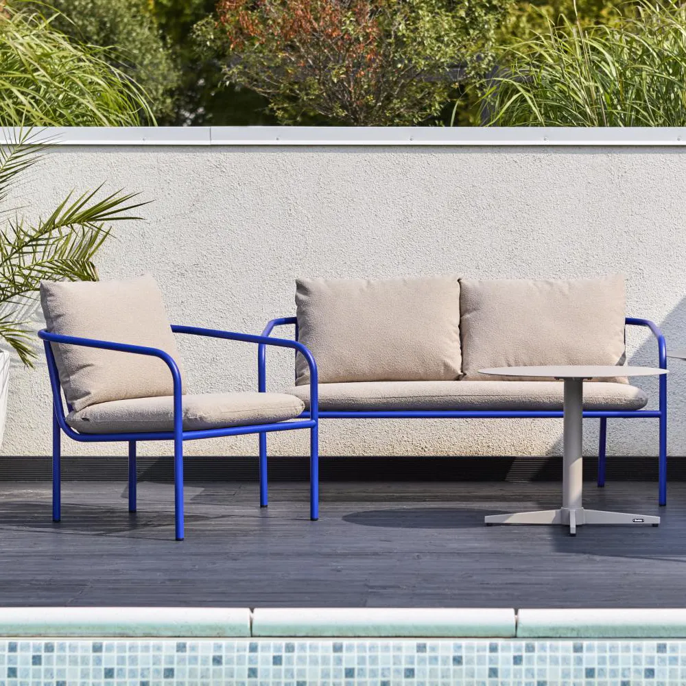 Bendt Sofa Teddy Beige/Indigo Blue