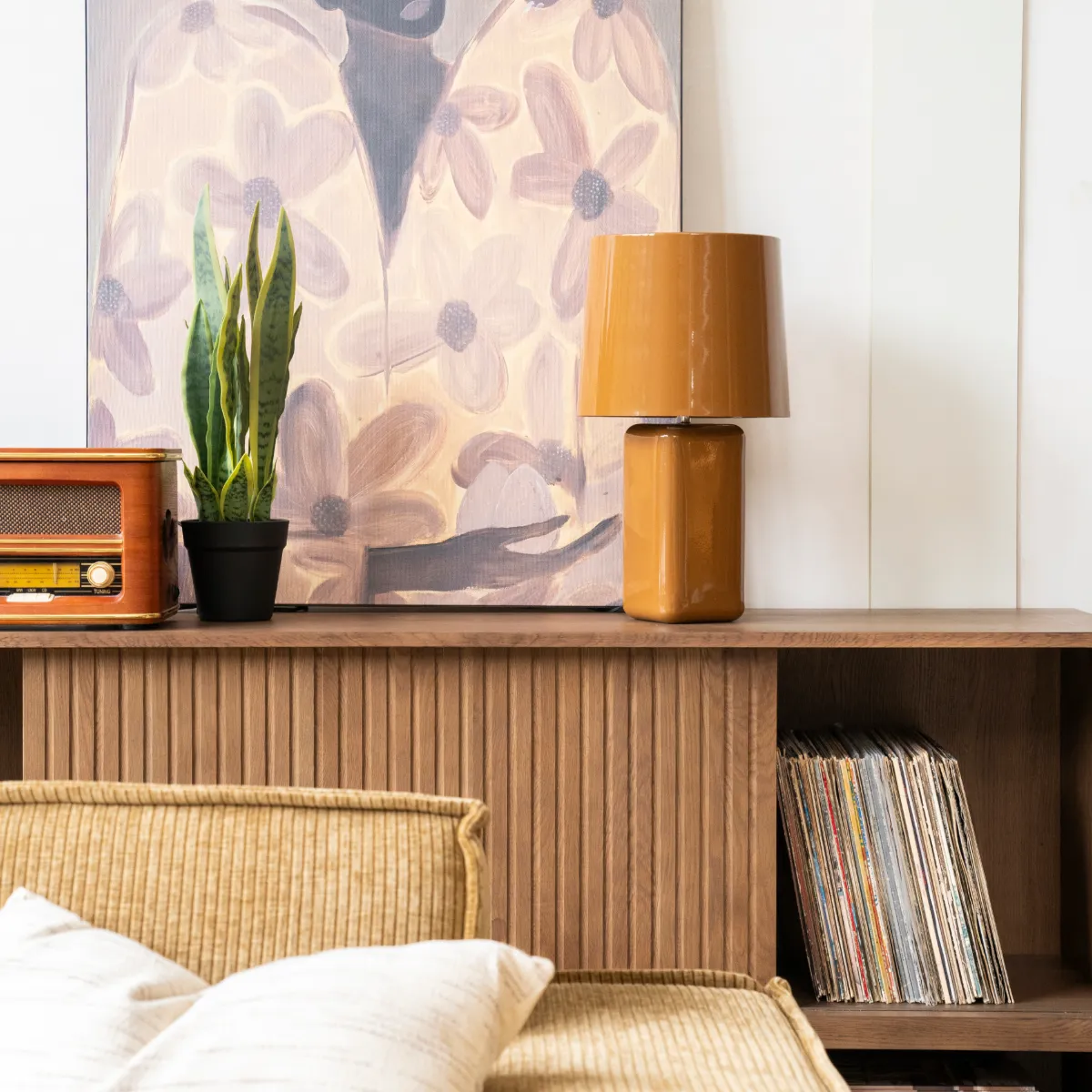 Table lamp Dixon - mustard 27x27x47 cm
