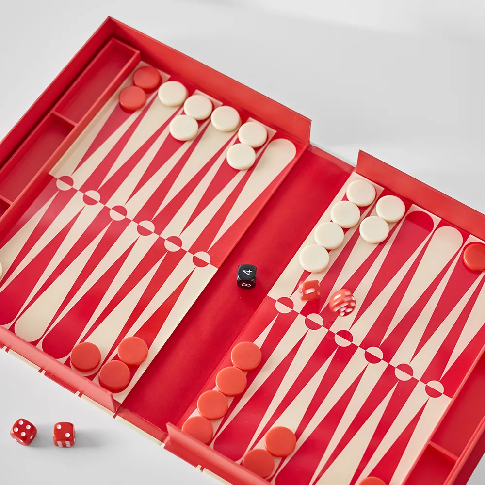 Backgammon Art of Red/Cream