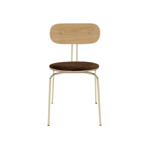 Curious spisestol eik/messing Teddy Brown