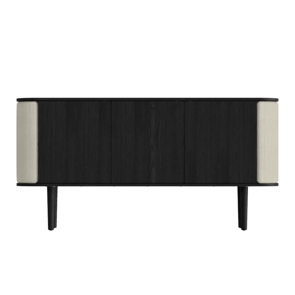 Treasures skap med 3 dører, svart eik/White Sands