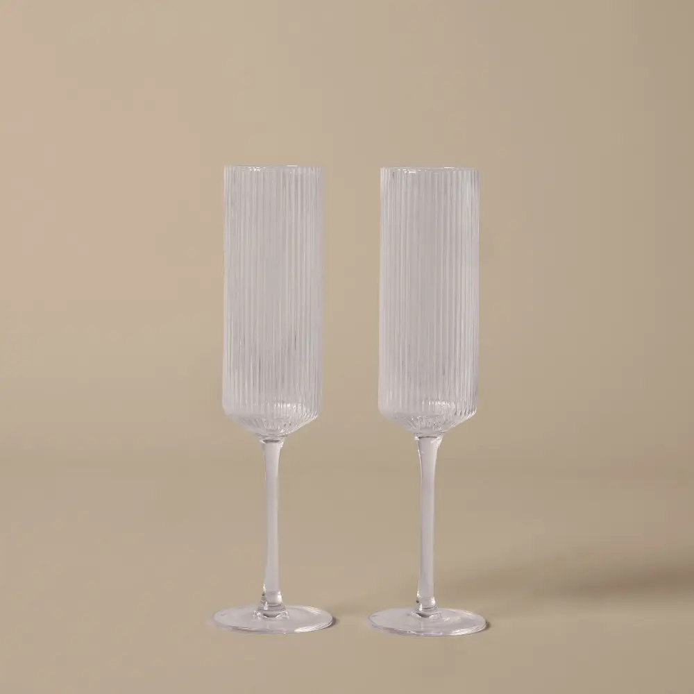 Champagneglass 2-pack Ripple Clear