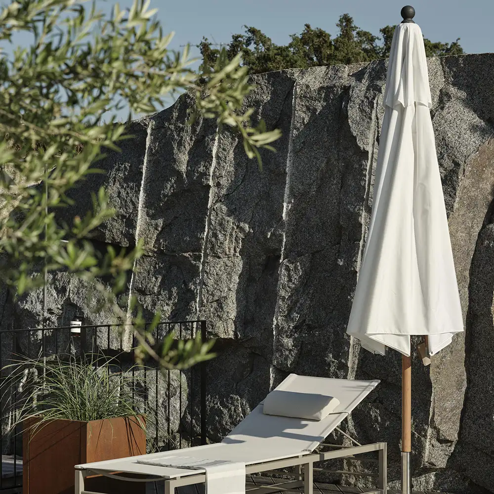 Paliano parasoll 300 cm natur/hvit Brafab