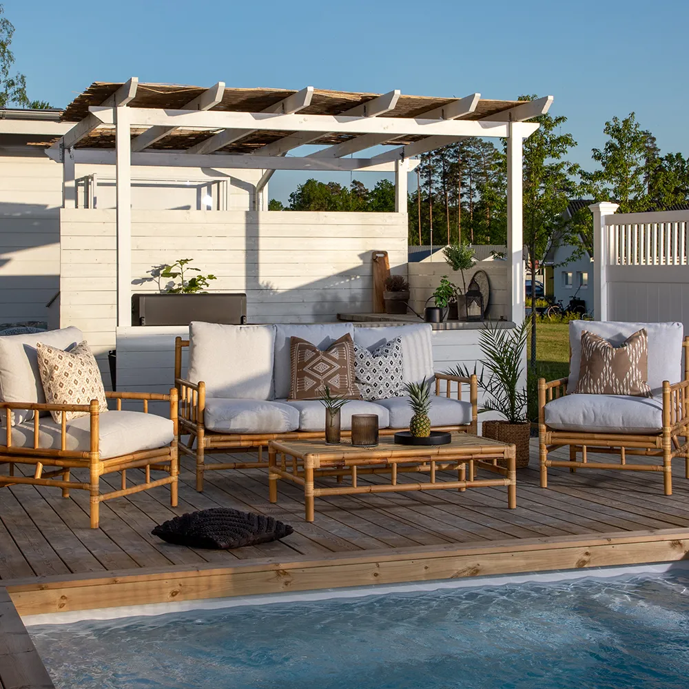 Cane 3-seters sofa Bambus 