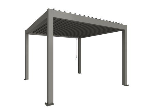 Pergola størrelse 3,5 x 3,5 metallic quartz grå