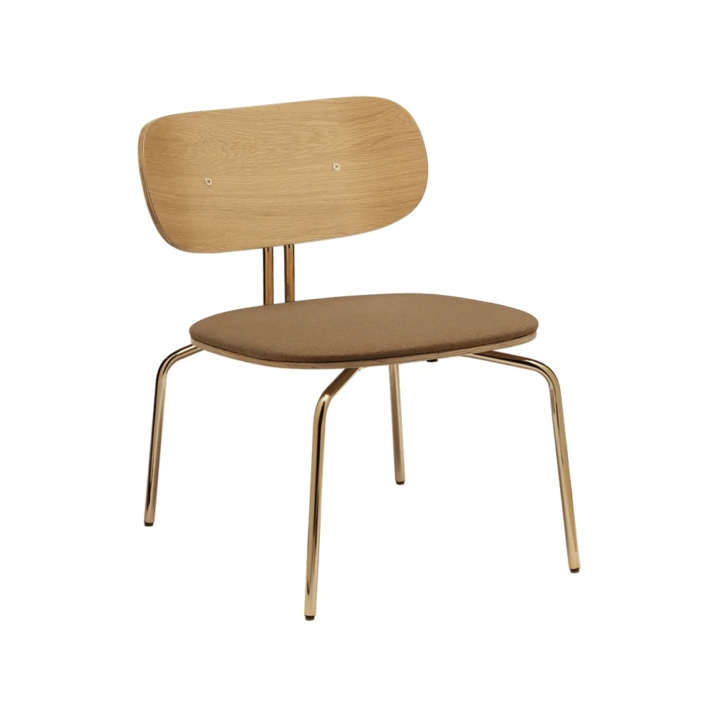 Curious lenestol eik/messing Sugar Brown