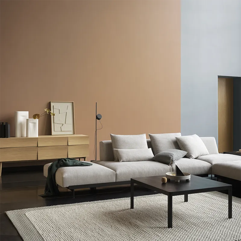 Workshop sofabord 43 x 120 cm - Black Linoleum