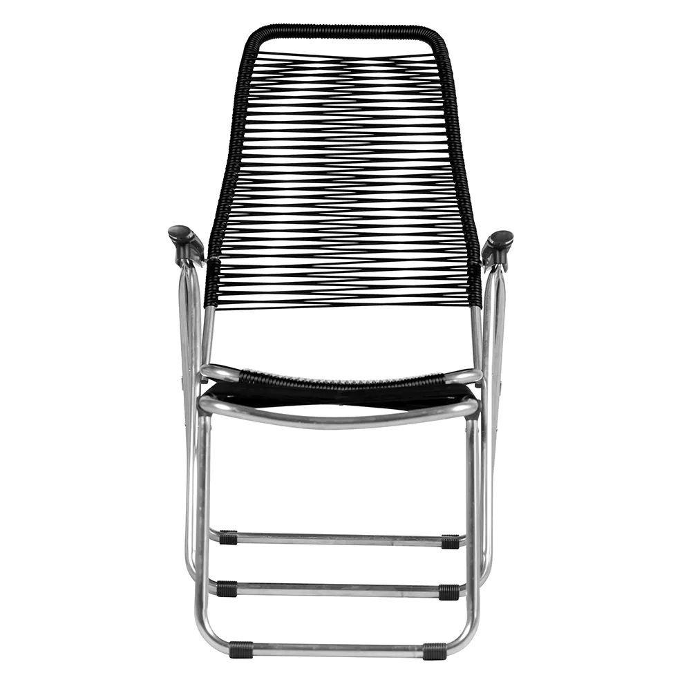 Spaghetti solstol i svart aluminium