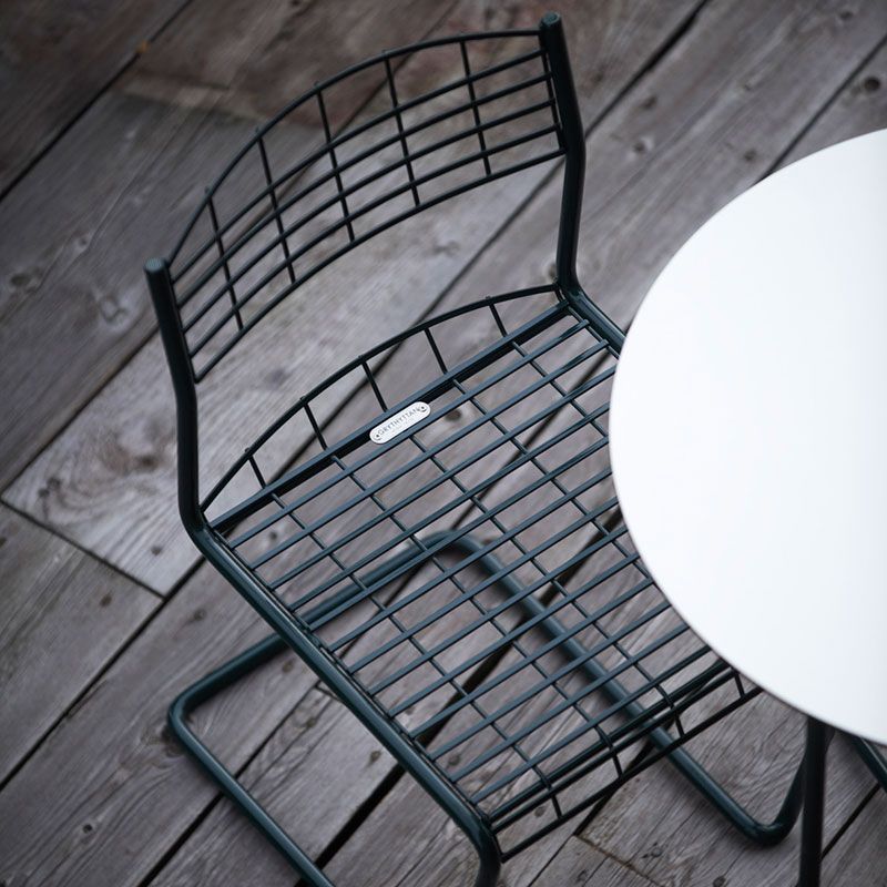 Bord High Tech 60 hvit laminat / svart stativ Ø 60 cm Grythyttan Stålmöbler