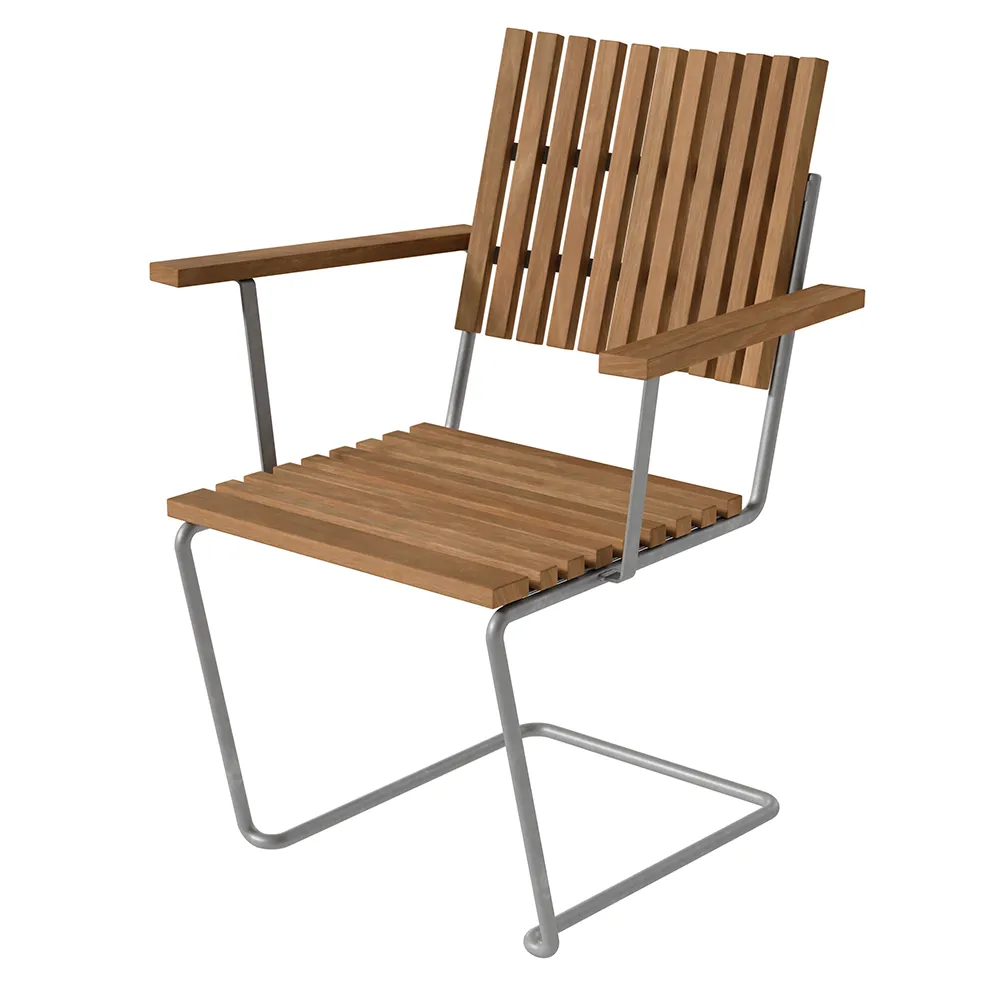 Bovik lenestol teak / galvanisert