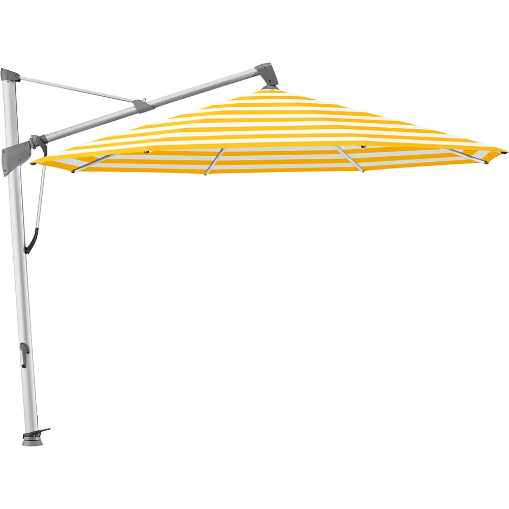Glatz, Sombrano S+ fritthengende parasoll 350 cm anodisert aluminium Kat.5 624 Yellow Stripe