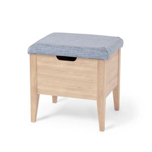 Klinte benk 45 cm hvitoljet eik med Chelsea lys grå