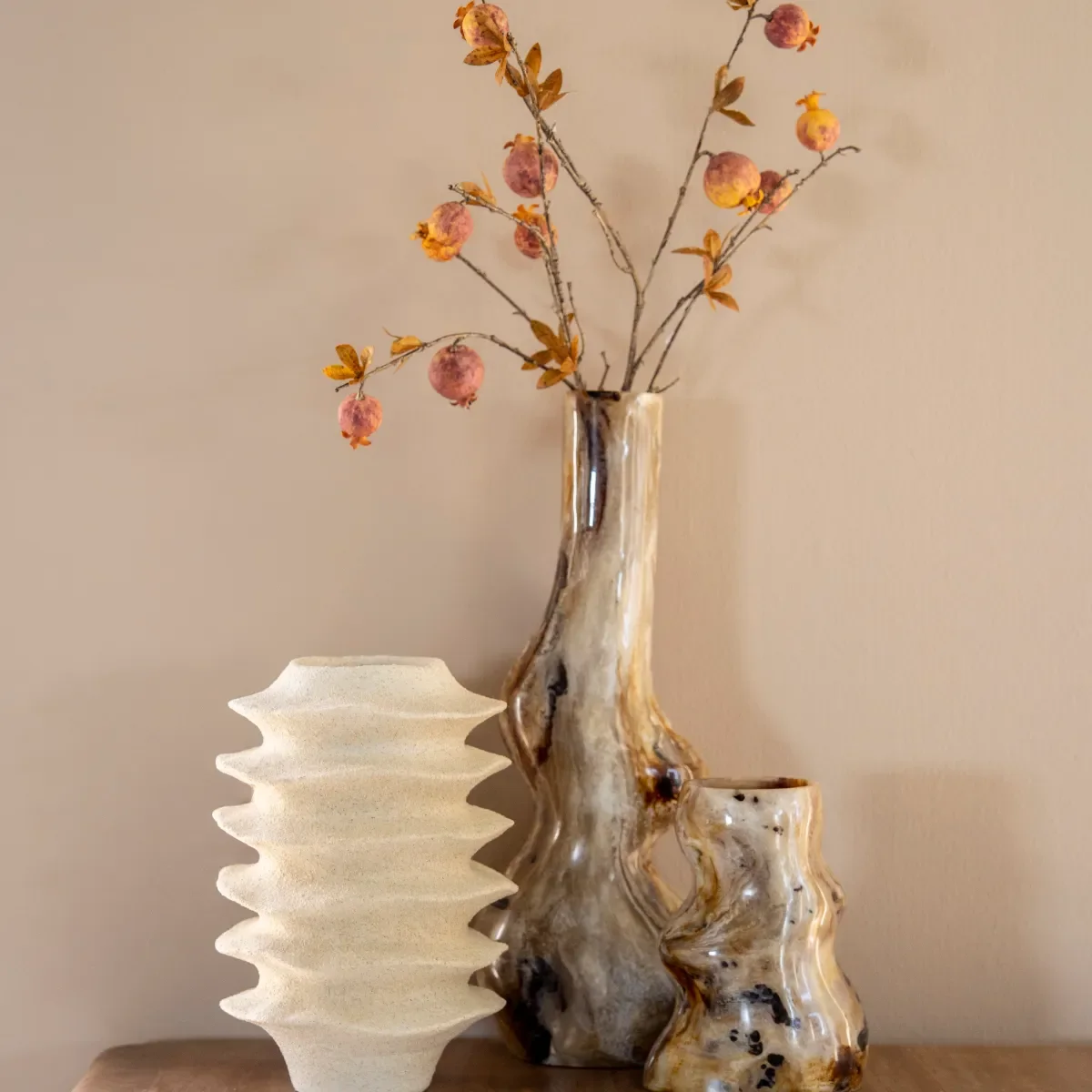 Stonea 1 vase 19x17x26 cm resin brun