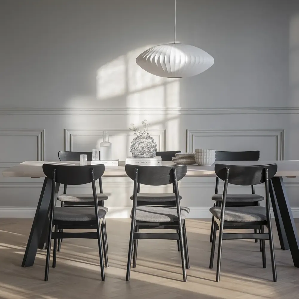 Rodham stol svart eik/mørkegrå