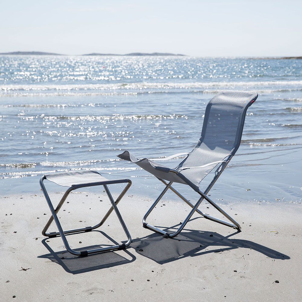 Chico fotpall grå aluminium/textilene