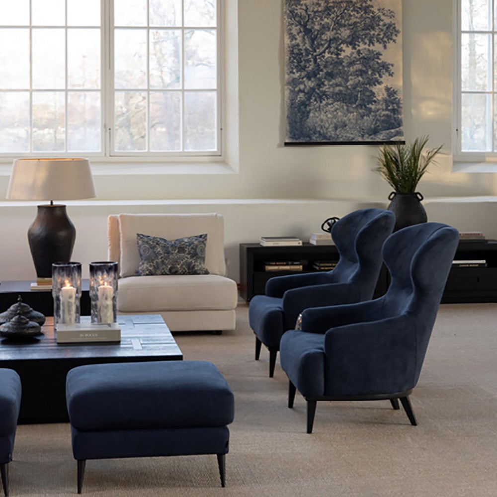 ANDORRA fotskammel - ganske enkelt dypblå