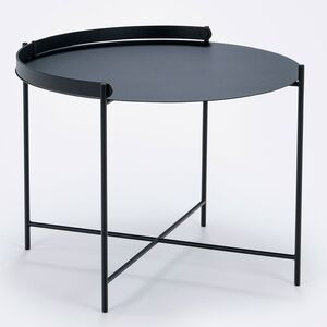 Edge sidebord 62 cm svart stål