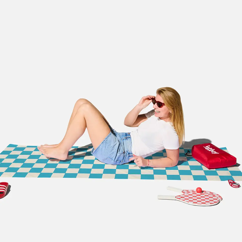 Beach baggy XL Hurtigtørkende håndkle sjakkblå