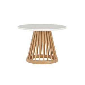 Fan bord natur steintopp 60 cm hvit