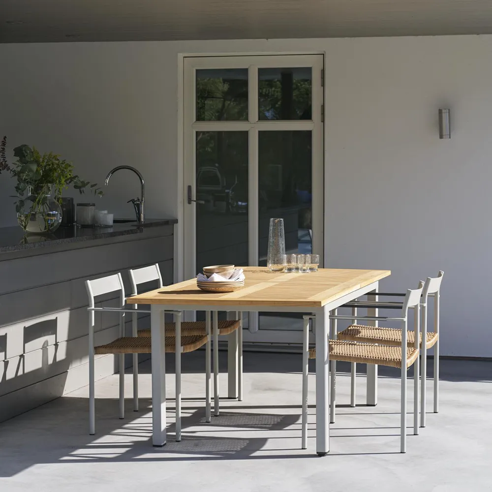 Lyon Spisebord 92 X 194–252 cm Light Grey/Teak