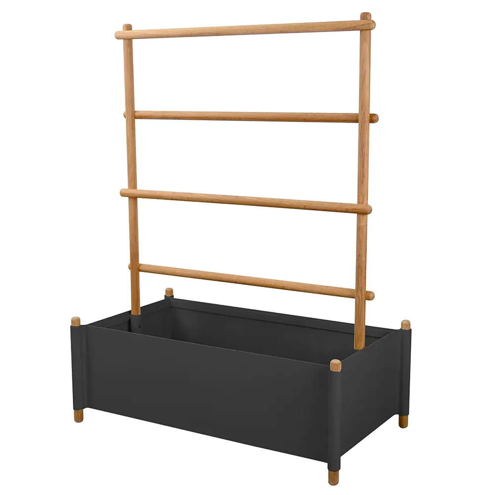 Sticks planter 103x58 cm med stativ Teak/ Grey