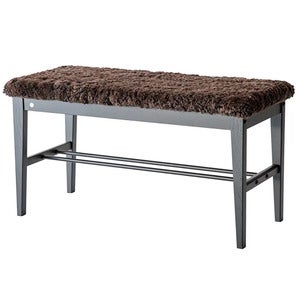 Cora Bench Svartbeiset eik/safeskinn brun