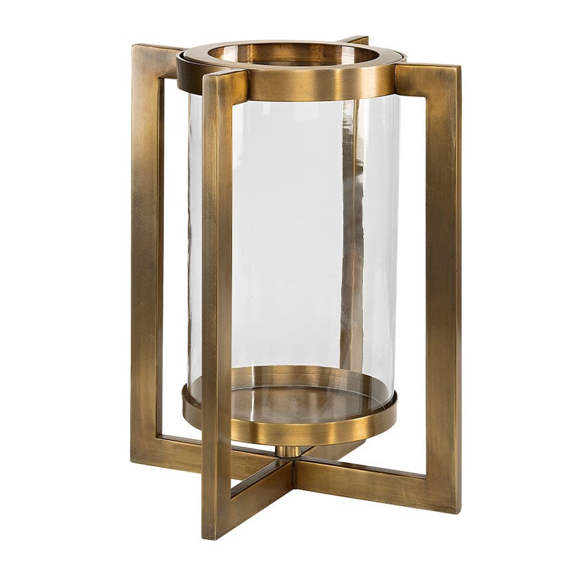 Verano lyslykt liten Brass Antique Artwood