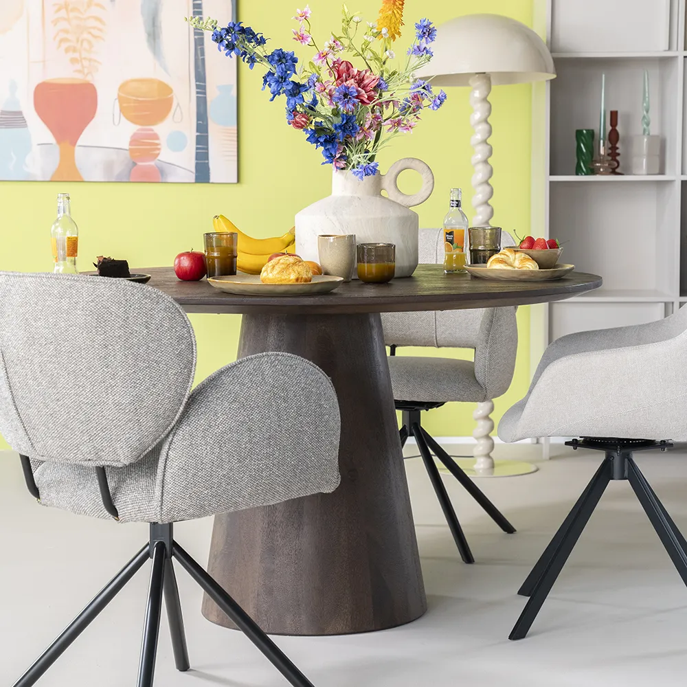 Aron Spisebord rund 130x76 - brun