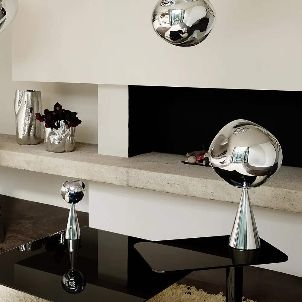 MeltBordlampe Silver/Silver LED