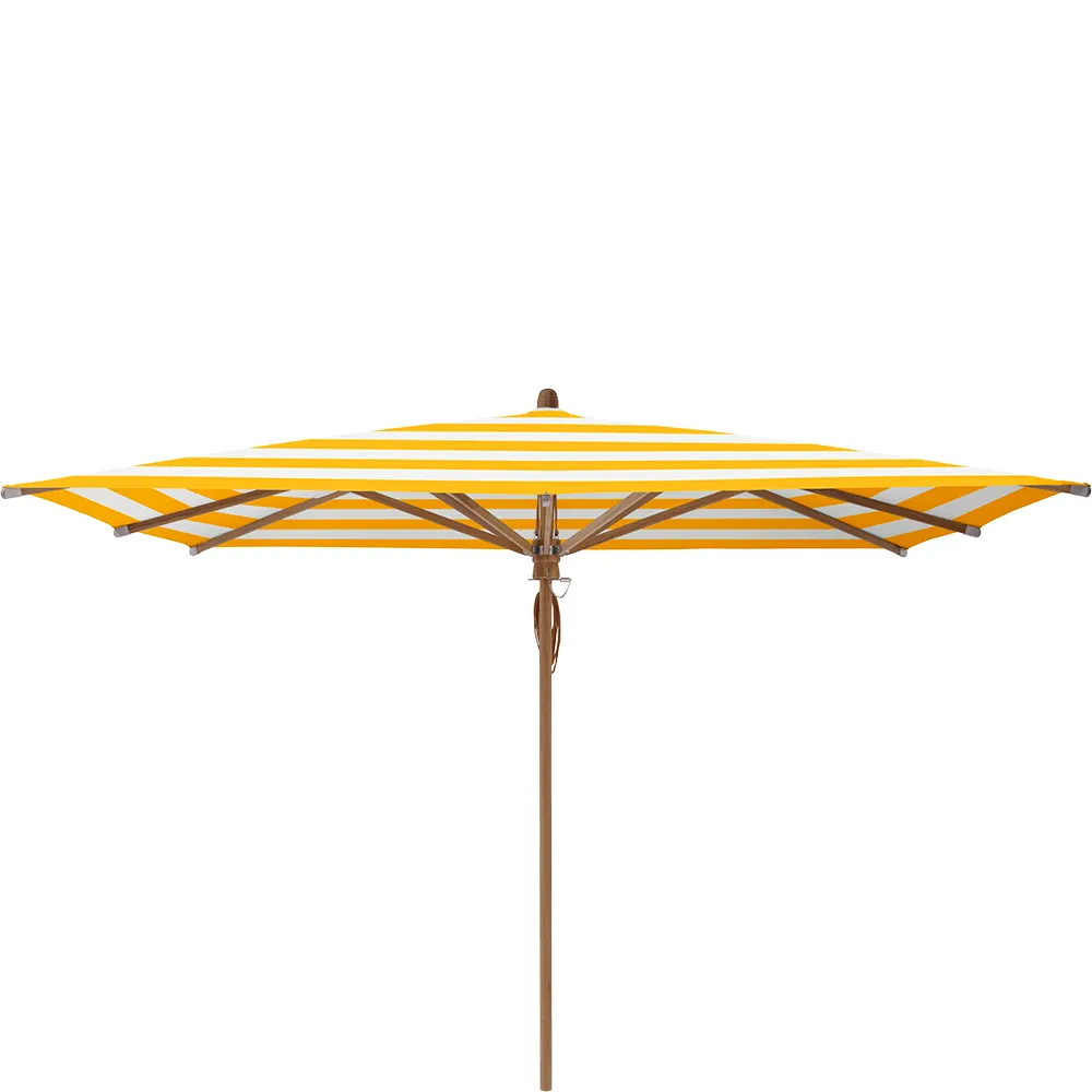 Glatz, Teakwood parasoll 330x330 cm Kat.5 624 Yellow Stripe