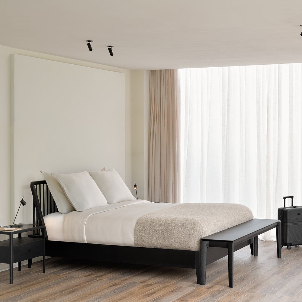 Bok Benk 35x166 cm Svartlakkert eik