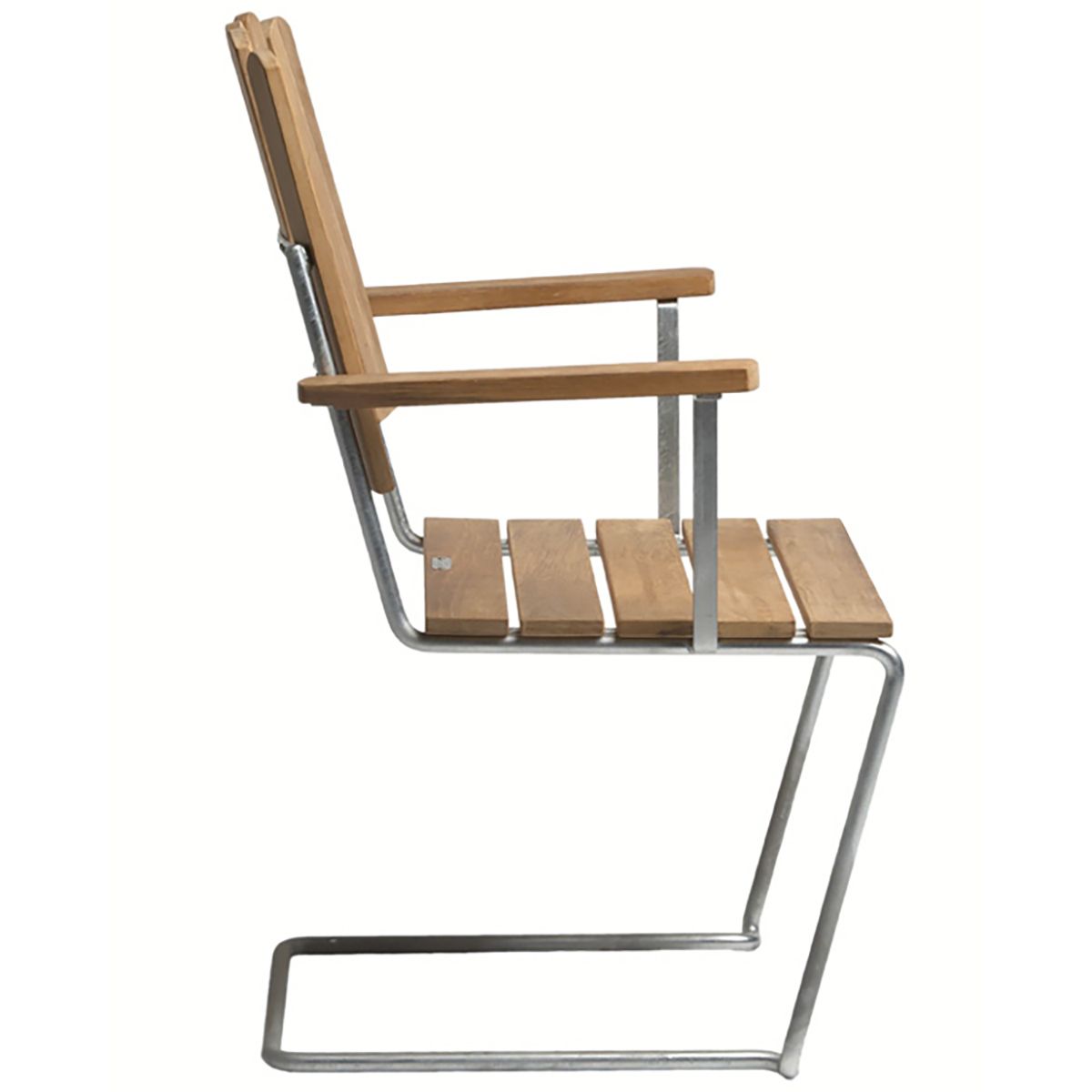 A2 Lenestol ubehandlet teak / varmegalvanisert stativ Grythyttan Stålmöbler
