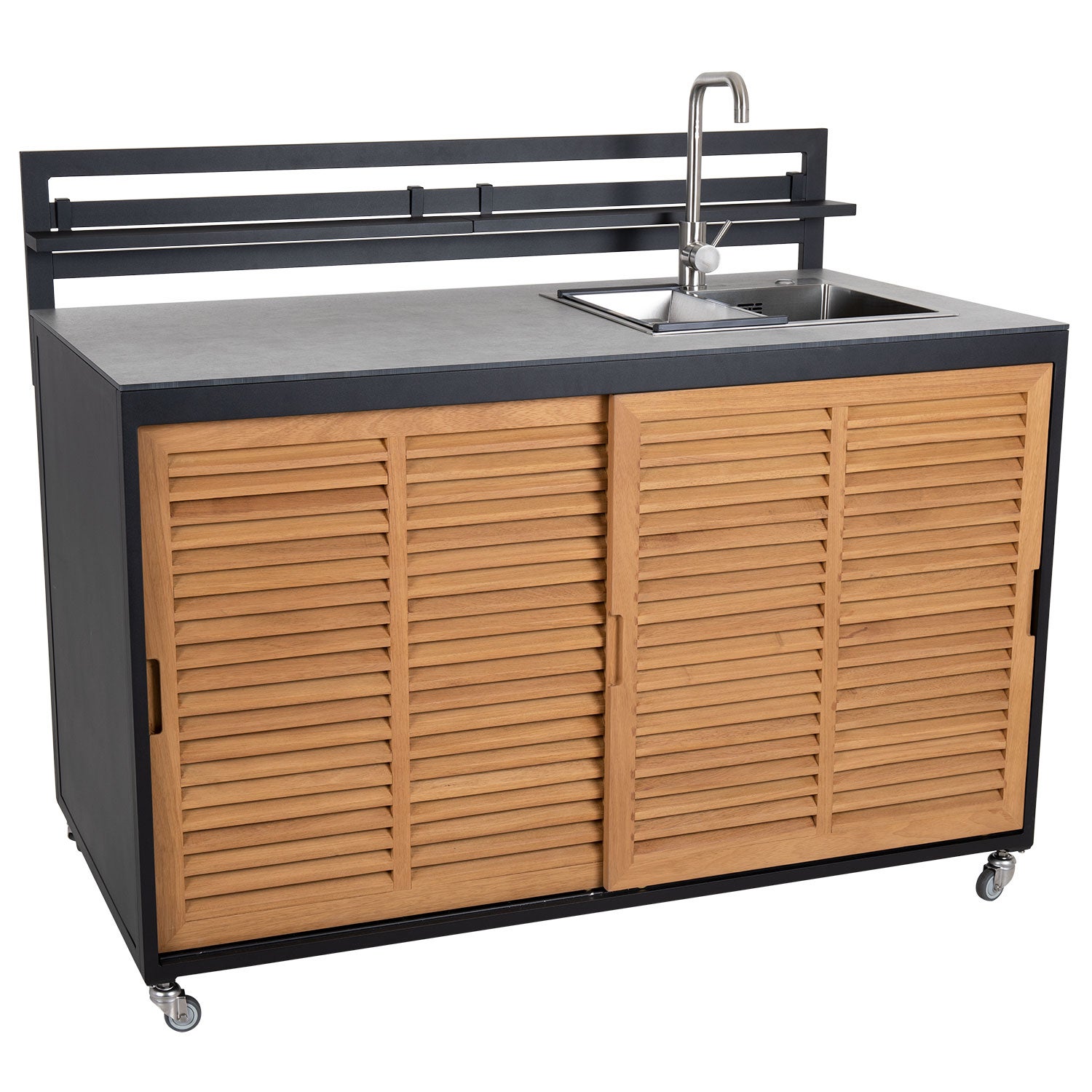 Fornax kjøkkendel vask/kran svart/grå Brafab