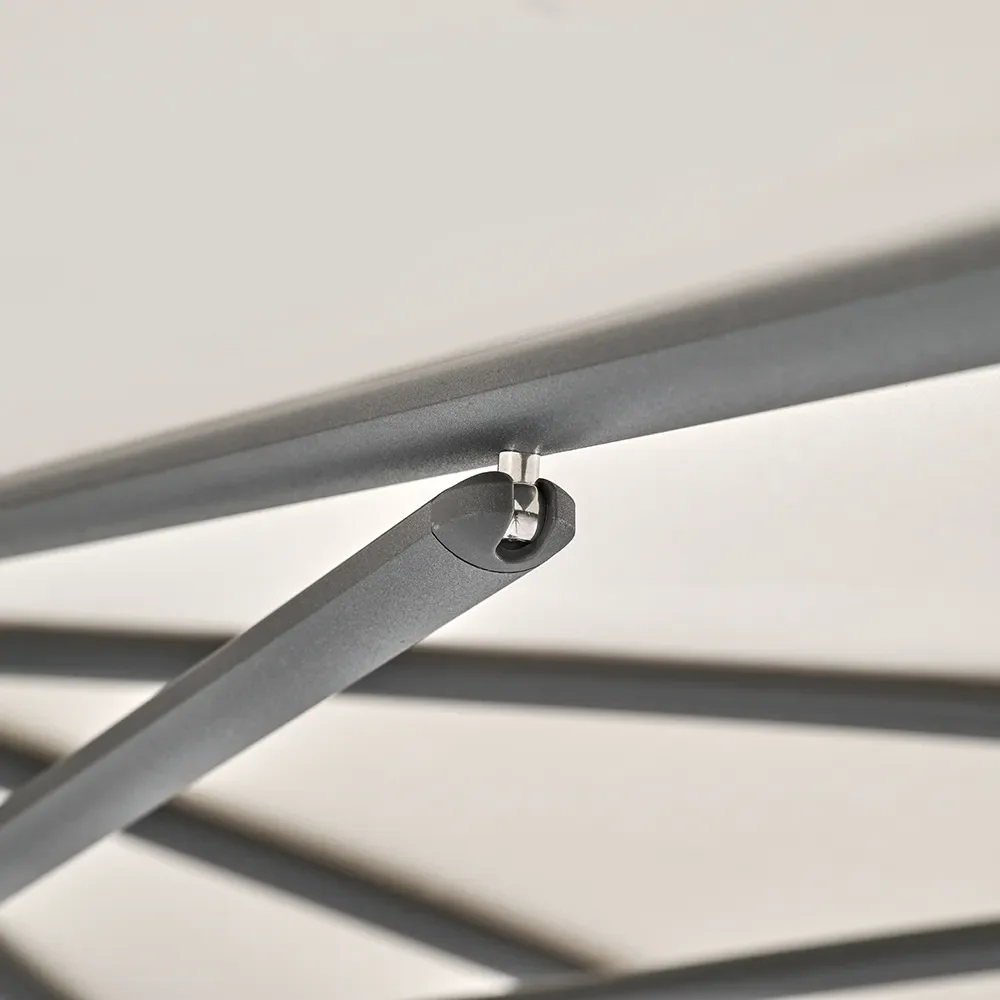 Smart parasoll 240x240 cm anthracite Kat.5 800 Red Stripe