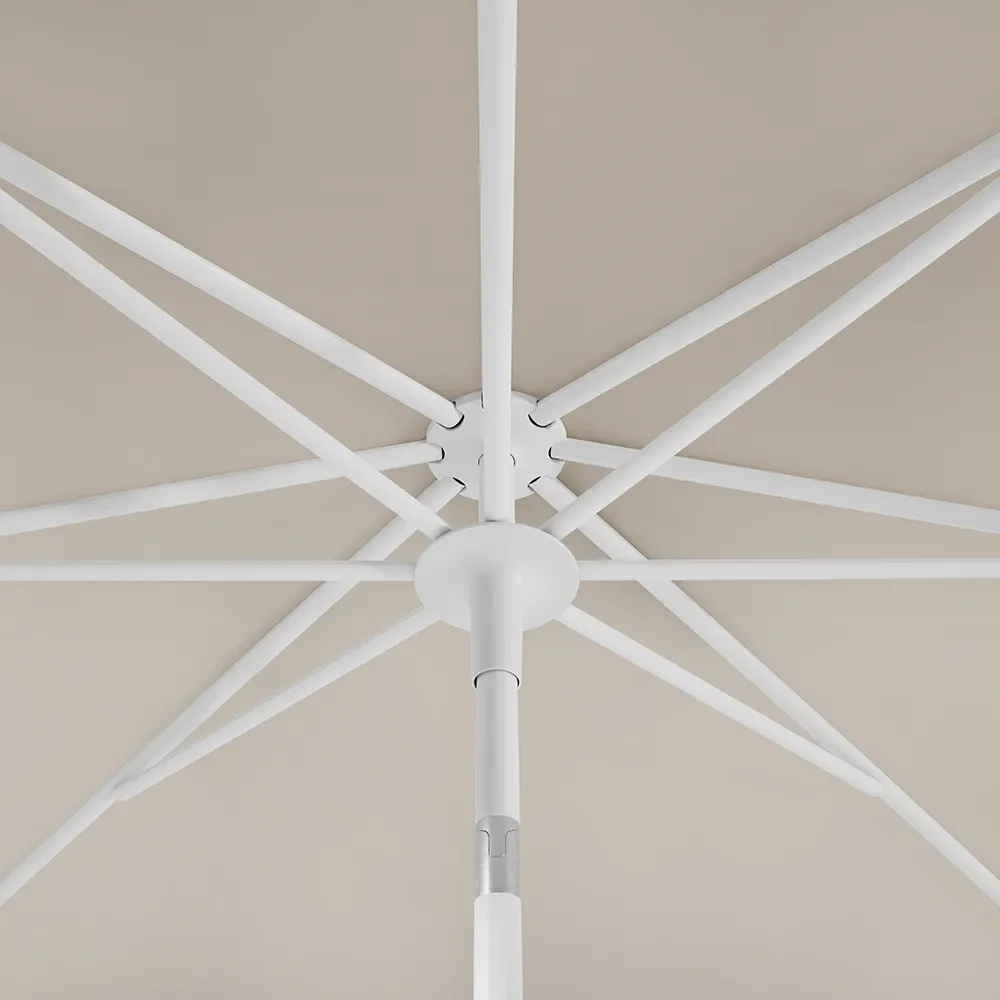 Smart parasoll 250 cm matt white Kat.5 800 Red Stripe