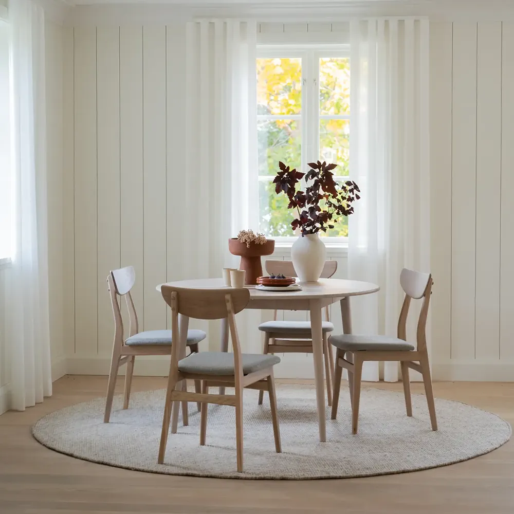 Rodham stol hvitpigmenterad eik/gråbeige