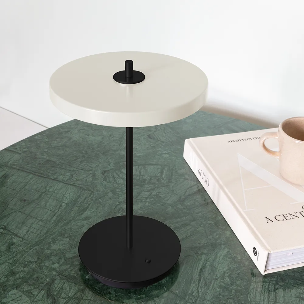 Asteria Move Portable lampe Pearl White/Black Stem