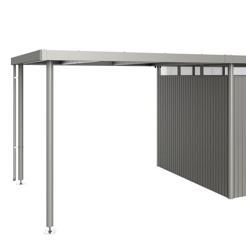 Highline hagebod med sidetak størrelse h4 metallic kvartsgrå Biohort