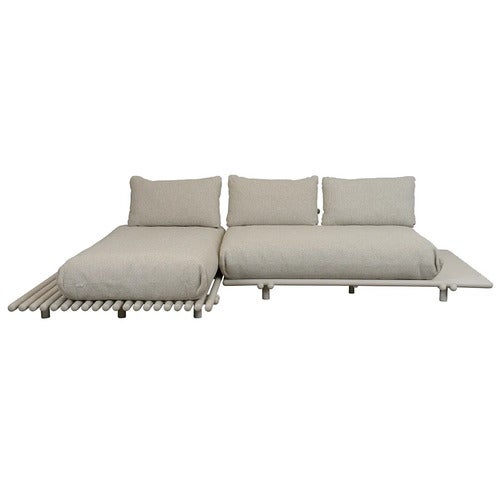 Sticks sofa m/ sjeselong Alu/desert sand