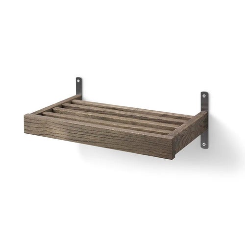 Nadja Skohylle 50 cm veggmontert røkt eik/slipt stål