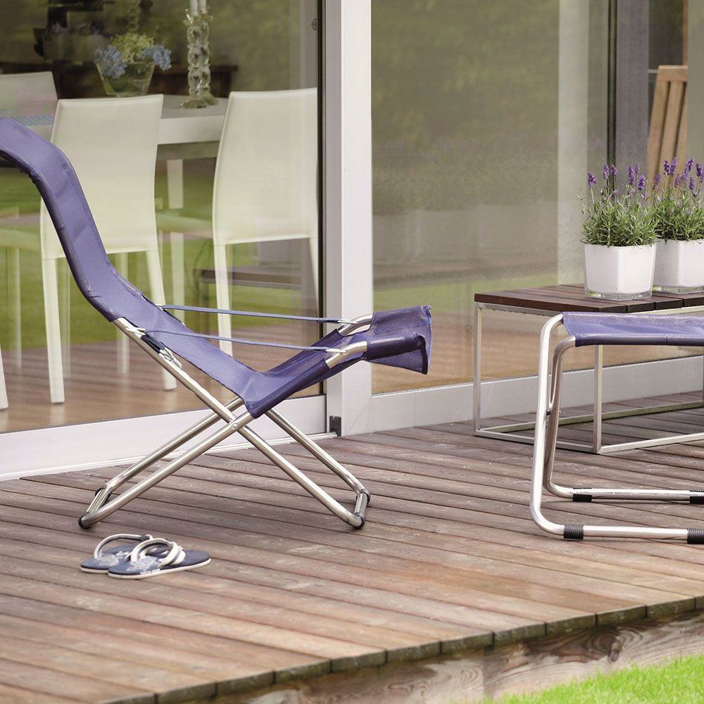 Fiesta hvilestol navy aluminium